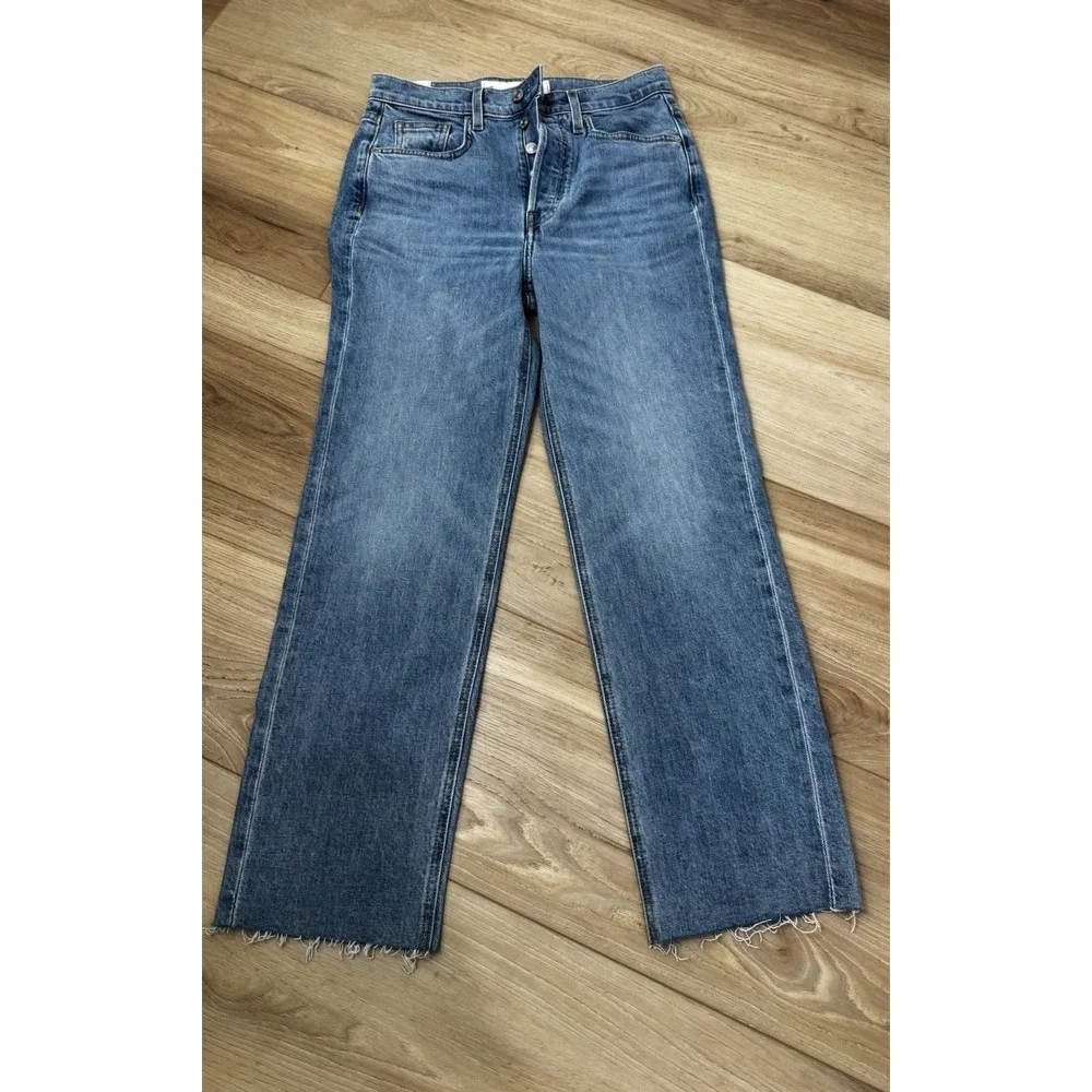 Frank & Eileen Monaghan High Rise Button Fly Raw Hem Jeans Size 26 - Picture 4 of 12